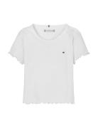 Essential Rib Top Ss Tops T-shirts Short-sleeved White Tommy Hilfiger