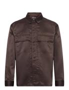 Fabian Shirt Designers Shirts Casual Brown WOOD WOOD