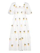 Cheri Fruit Dress Polvipituinen Mekko White A-View