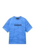 S-Cellini Ss Tops T-shirts Short-sleeved Blue Napapijri