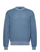 Agolan Tops Knitwear Round Necks Blue BOSS