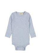 Plain Body Ls Bodies Long-sleeved Blue MarMar Copenhagen