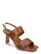 Sandals - Block Heels Korolliset Sandaalit Brown ANGULUS