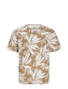 Jjebryan Aop Tee S/S O-Neck Sn Tops T-shirts Short-sleeved Beige Jack ...