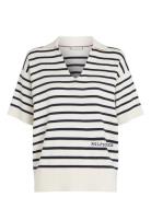 Mini Stp Co Open Polo Ss Swt Tops Blouses Short-sleeved Multi/patterne...