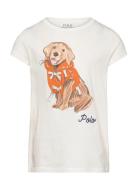 Dog-Print Cotton Jersey Tee Tops T-shirts Short-sleeved White Ralph La...