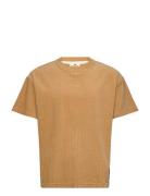 Akvillads Corduroy S/S Tee Tops T-shirts & Tops Short-sleeved Yellow A...