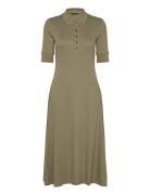 Cotton-Blend Polo Dress Polvipituinen Mekko Green Lauren Ralph Lauren