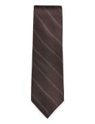 Solid Stripe Tie Solmio Kravatti Brown Michael Kors