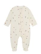 Nightsuit W. Feet Pyjama Sie Jumpsuit Haalari White Fixoni