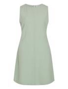 Viprisilla O-Neck S/L Short Dress Lyhyt Mekko Green Vila