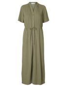 Slfviva-Damina Ss Ankle Sun Dress Noos Maksimekko Juhlamekko Green Sel...