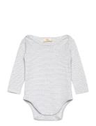 Striped Long Sleeve Body Bodies Long-sleeved Grey Copenhagen Colors