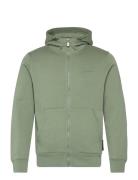 Bowman Logo Zip Hood Tops Sweat-shirts & Hoodies Hoodies Green Sail Ra...