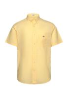 Reg Classic Poplin Ss Shirt Tops Shirts Short-sleeved Yellow GANT