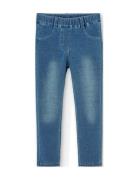 Fleece Denim Trousers For Girl Bottoms Leggings Blue Boboli