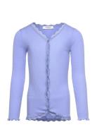 Rkbalta Modal Ls Lace Cardigan Tops T-shirts Long-sleeved T-shirts Blu...