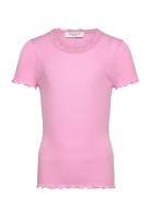 Rkbalta Ss Regular Lace T-Shirt Tops T-shirts Short-sleeved Pink Rosem...