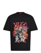 Dugie Tops T-shirts Short-sleeved Black HUGO