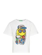 T-Shirt Tops T-shirts Short-sleeved White United Colors Of Benetton