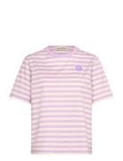 Tasaraita Unikko Ss Tops T-shirts & Tops Short-sleeved Purple Marimekk...