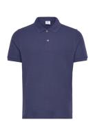 Regular-Fit Cotton Piqué Polo Shirt Tops Polos Short-sleeved Navy Mang...