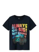 Nmmmorat Hotwheels Ss Top Box Sky Tops T-shirts Short-sleeved Navy Nam...