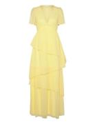 Vidobby S/S Ankel Layer Dress/Dc/Ka Maksimekko Juhlamekko Yellow Vila