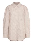 Long-Sleeved Over D Poplin Shirt Tops Shirts Long-sleeved Brown Monki