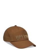 Assie A-Shape Baseball Cap Accessories Headwear Caps Brown Upfront