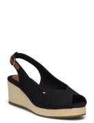 Flag Mid Wedge Espad Slingback Korolliset Sandaalit Espadrillot Black ...