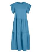 Visummer S/S Midi Dress - Noos Polvipituinen Mekko Blue Vila