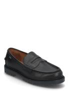 Jett Lug-Sole Leather Penny Loafer Loaferit Matalat Kengät Black Polo ...