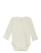 Body Ls Rib Bodies Long-sleeved Cream Huttelihut