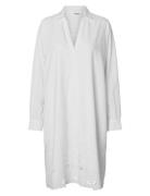 Slfdahlia Ls Short Broderi Dress B Mekko White Selected Femme
