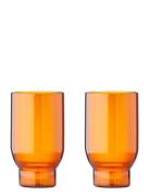 Water Glass, Tall Home Tableware Glass Drinking Glass Orange Studio Ab...