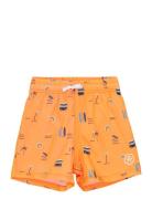 Swim Shorts, Aop Uimashortsit Orange Color Kids