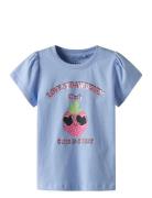 Nmfvibeke Capsl Top Tops T-shirts Short-sleeved Blue Name It