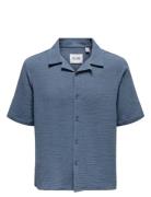 Onskyle 0158 Ss Shirt Tops Shirts Short-sleeved Blue ONLY & SONS