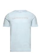 Copenhagen Print Tee S/S Tops T-shirts Short-sleeved Blue Lindbergh