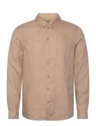 Mmgtheo Linen Shirt Tops Shirts Casual Beige Mos Mosh Gallery