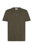 Lindbergh Print Tee S/S Tops T-shirts Short-sleeved Green Lindbergh