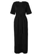 Slfessential Ss Pocket Ankle Dress Noos Maksimekko Juhlamekko Black Se...