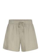 Melody Linen Shorts Bottoms Shorts Casual Shorts Khaki Green Twist & T...