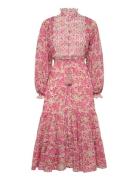 Cotton Slub Midi Dress Designers Knee-length & Midi Pink By Ti Mo