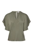 Florentina Top Tops T-shirts & Tops Short-sleeved Green Twist & Tango
