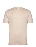 Eco Vero S/S O-Neck Tee Tops T-shirts Short-sleeved Beige Lindbergh