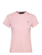 Cotton Jersey Crewneck Tee Tops T-shirts & Tops Short-sleeved Pink Pol...