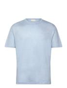 Linen Ss T-Shirt Tops T-shirts Short-sleeved Blue GANT