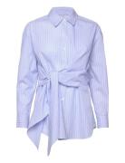 Striped Knotted Shirt Tops Shirts Long-sleeved Blue Scotch & Soda